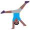 Man Cartwheeling- Medium-Dark Skin Tone emoji on Microsoft